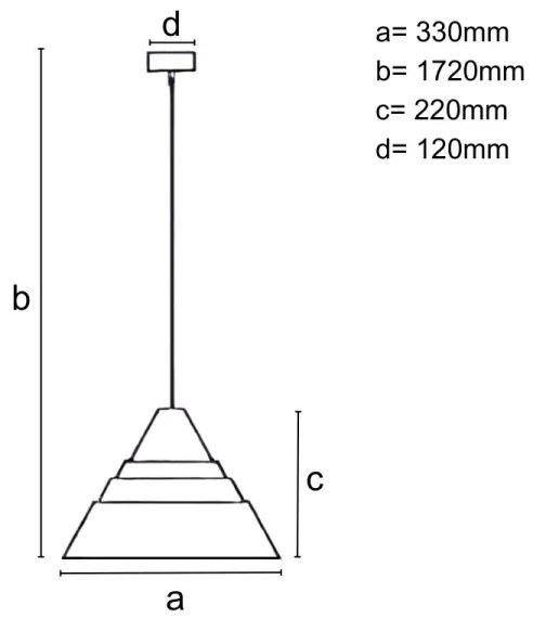 Tömörfa függőlámpa kábellel 1xE27/60W/230V, Ø 33 cm, tölgy / dió / kaucsukfa