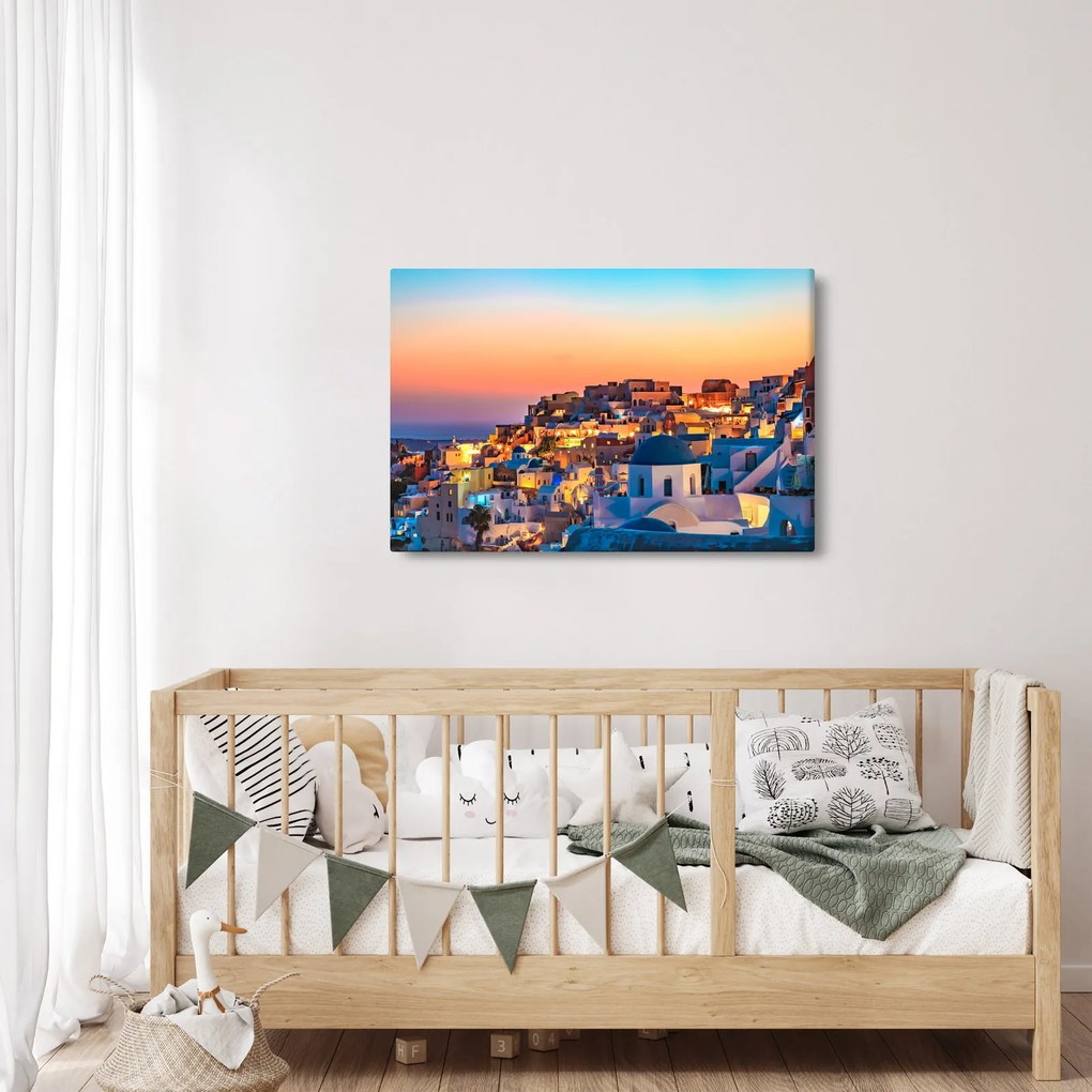 Kép - Santorini alkonyatkor (90x60 cm)