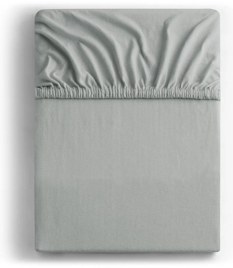 Világosszürke gumis jersey lepedő 220x200 cm Amber – Restilo