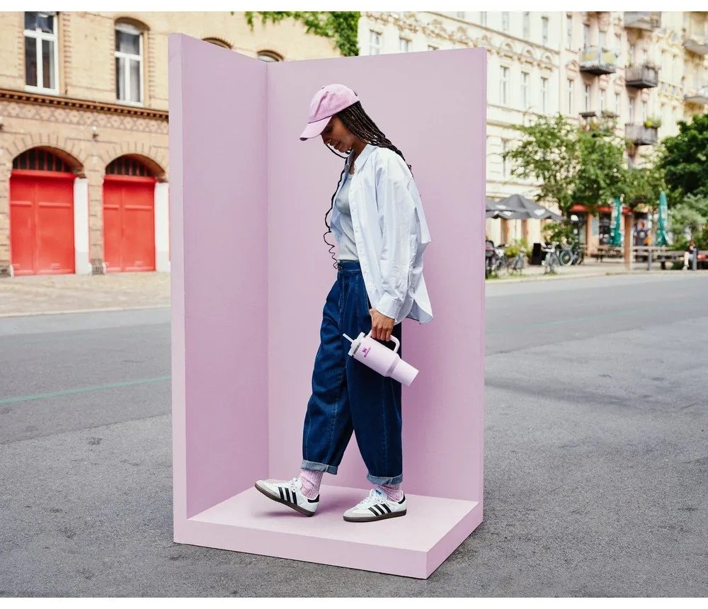 Rózsaszín rozsdamentes acél termosz szívószállal 1,18 l Quencher H2.0 FlowState Tumbler Cherry Blossom – Stanley