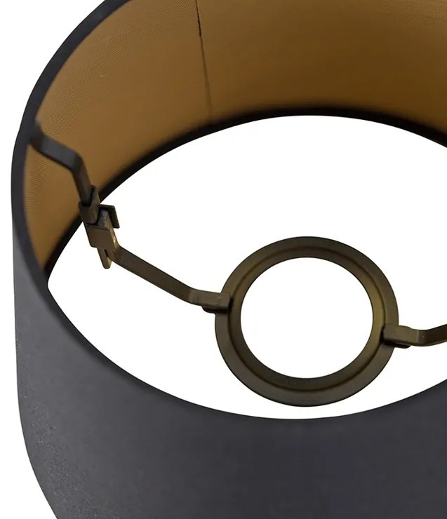 Fekete pamut lámpabúra 20/15/13 arany belsővel