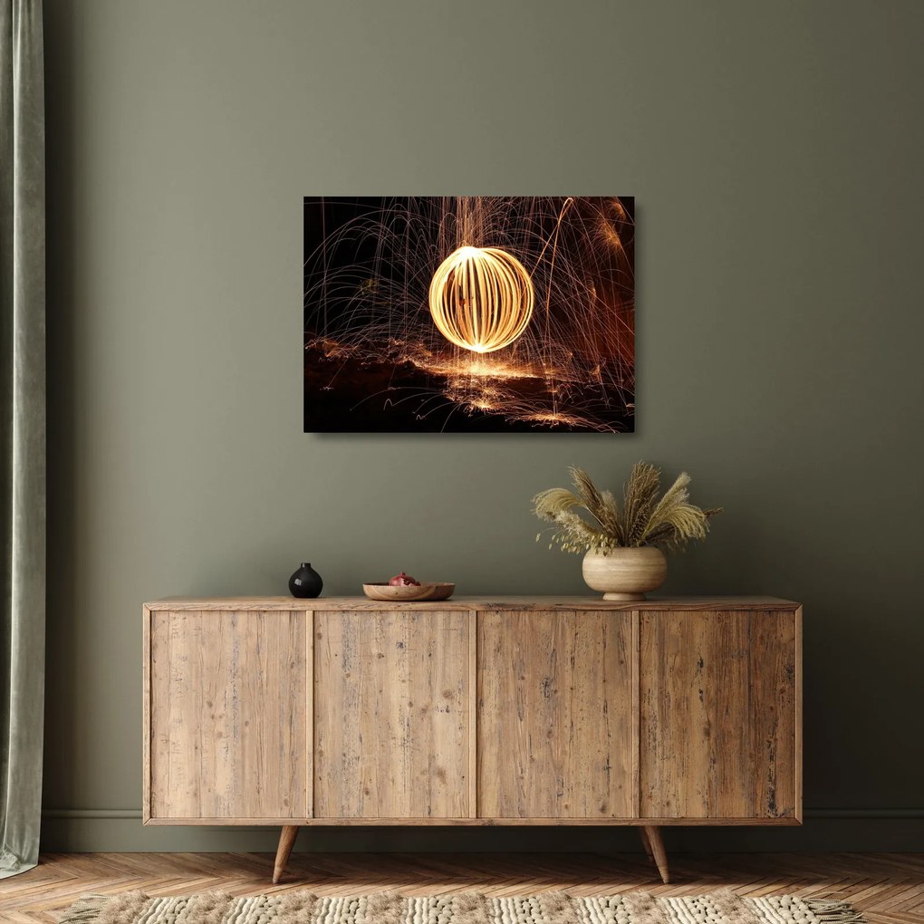 Fénygolyók képe (üvegen) (70x50 cm)