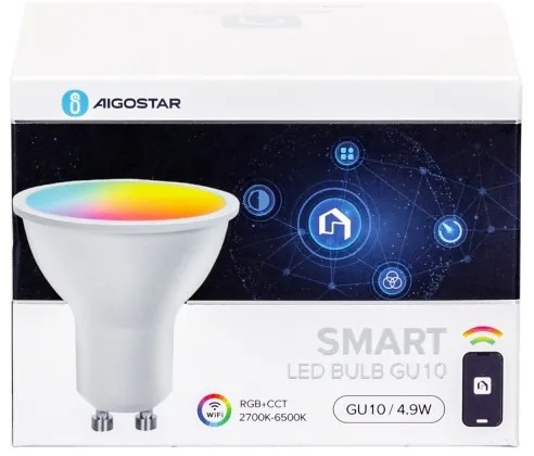 4 db-os LED RGBW okos GU10 izzó szett, 4,9W/230V 2700-6500K - Aigostar