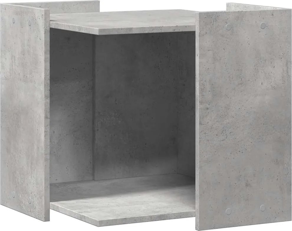 vidaXL betonszürke szerelt fa macskaalomdoboz 53 x 53 x 51 cm