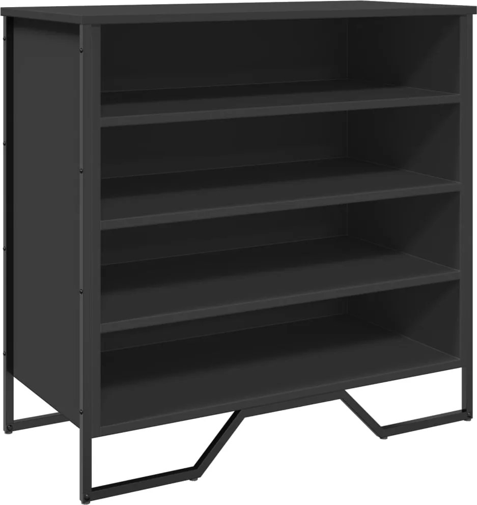 vidaXL fekete szerelt fa cipőszekrény 80 x 38 x 78 cm