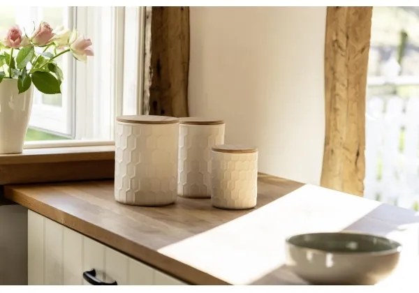 WENKO 54222100 - MAYA tárolódoboz 13x17 cm fehér/barna