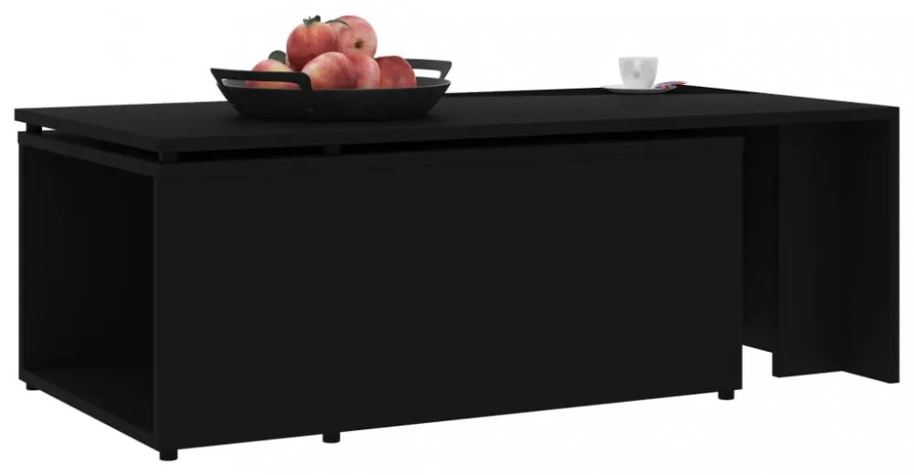fekete szerelt fa dohányzóasztal 150 x 50 x 35 cm