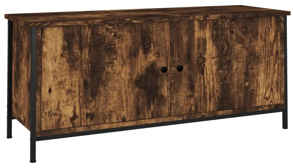 füstös tölgy színű szerelt fa TV-szekrény ajtókkal 102x35x45 cm