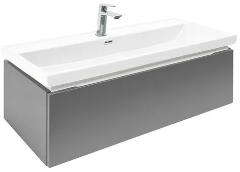 SAT Feel Fürdőszobaszekrény mosdóval és csapteleppel 100x30x44,8 cm antracit matt SATFEEL100ANTU4BA