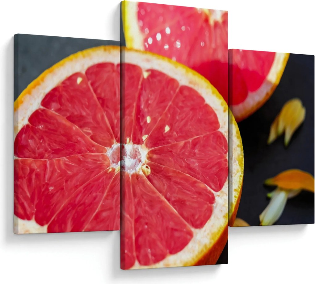 Szeletelt grapefruit képe (90x60 cm)