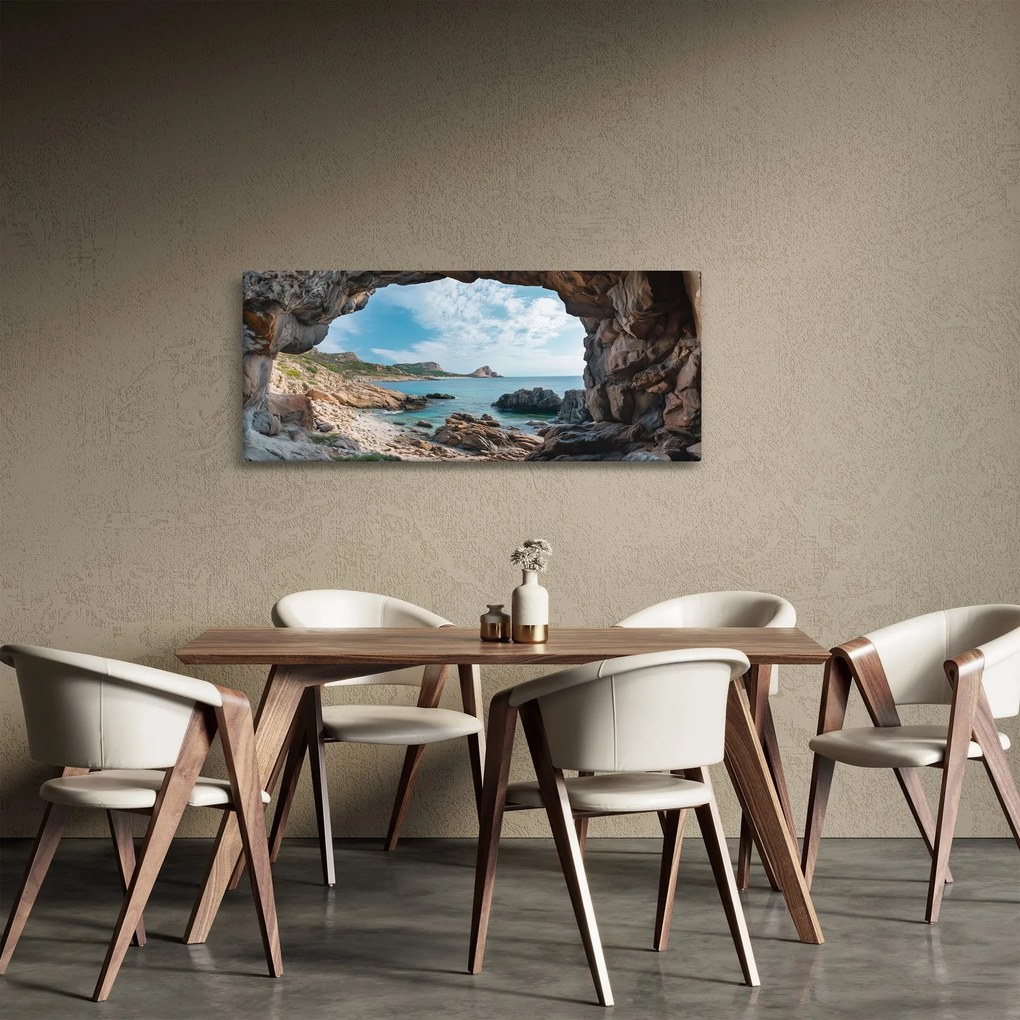 Kép - Barlang a tenger mellett (120x50 cm)