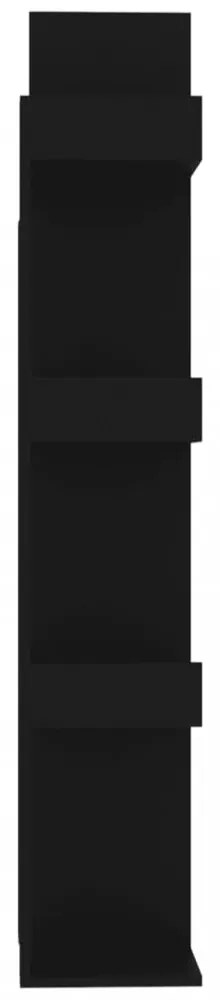 fekete szerelt fa könyvszekrény 48 x 25,5 x 140 cm