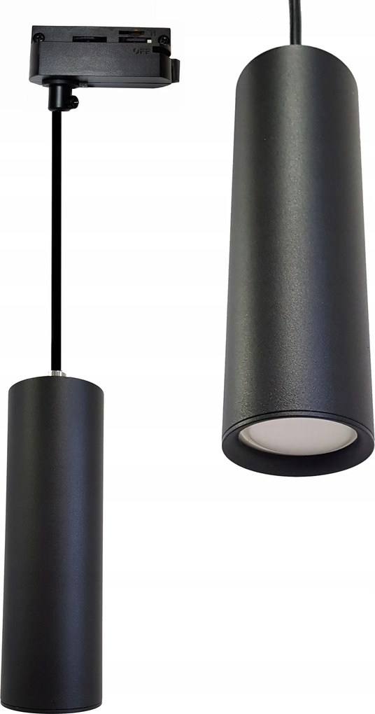 Függőlámpa Túlnyúló mennyezeti sínre Tuba 17cm GU10