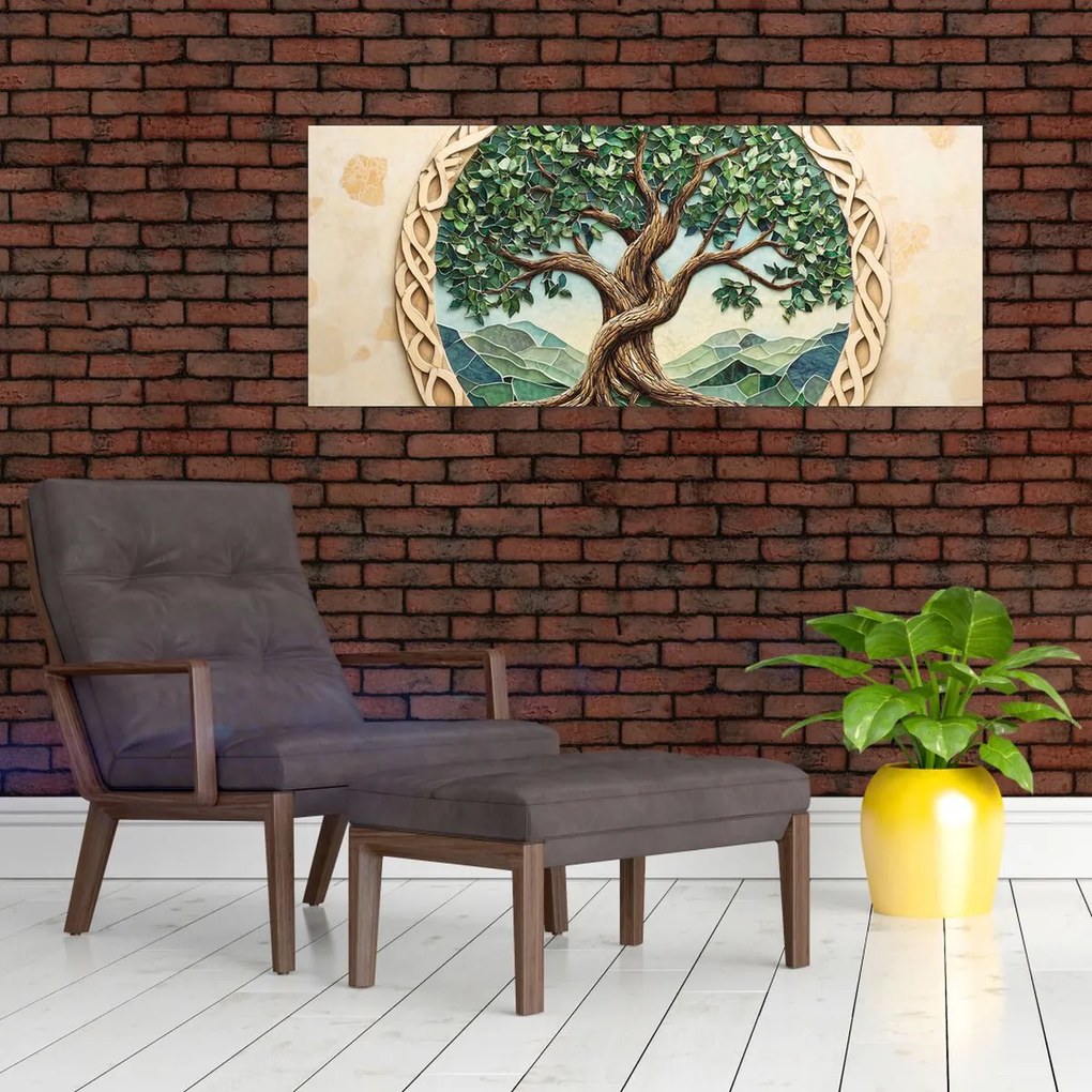 Kép – Fonott életfa (120x50 cm)