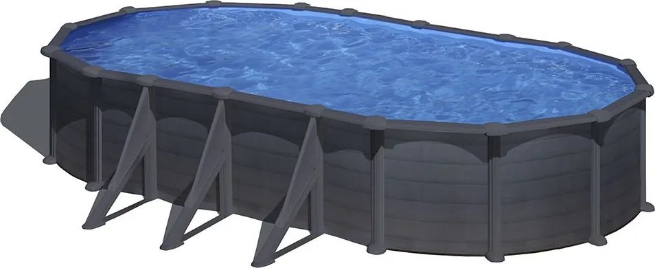 GRE KIT GRAPHITE fémfalas családi medence szett 7,3 x 3,75 x1,2 m