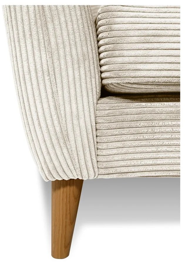 Fehér kordbársony kanapé 206 cm Paris – Scandic