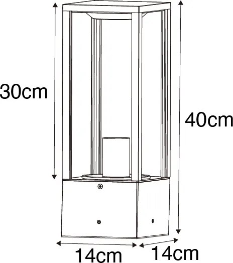 Ipari kültéri állólámpa rozsdabarna 40 cm IP44 - Charlois
