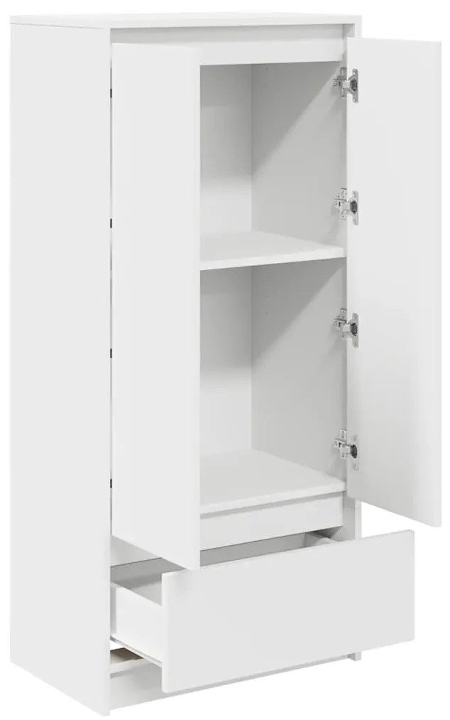 fehér szerelt fa szekrény fiókkal 55,5x34x119,5 cm