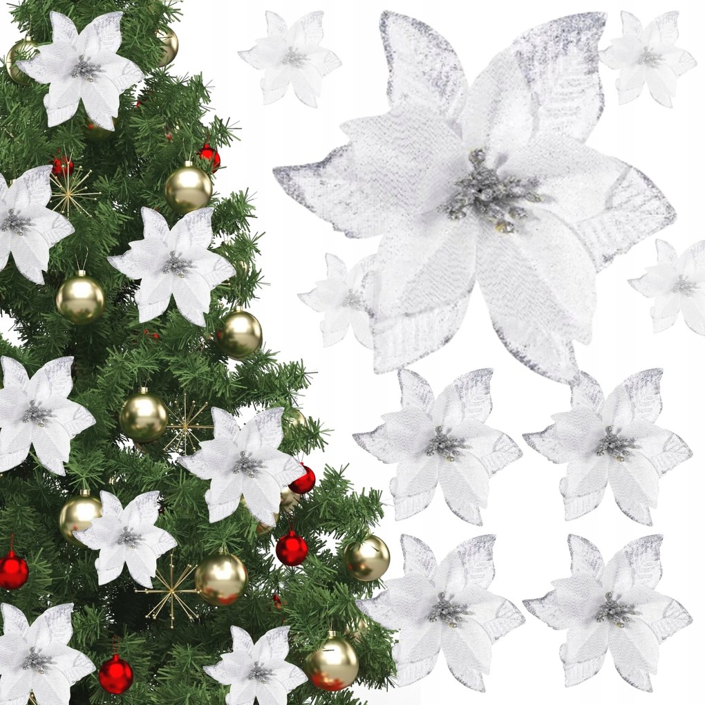 Betlehemi Csillag Karácsonyfa Virág Nád Mikulásvirág 6DB Dekoráció