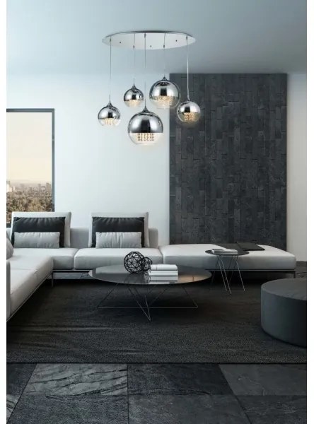 Maytoni P140-PL-170-5-N - Csillár zsinóron FERMI 5xE27/60W/230V króm