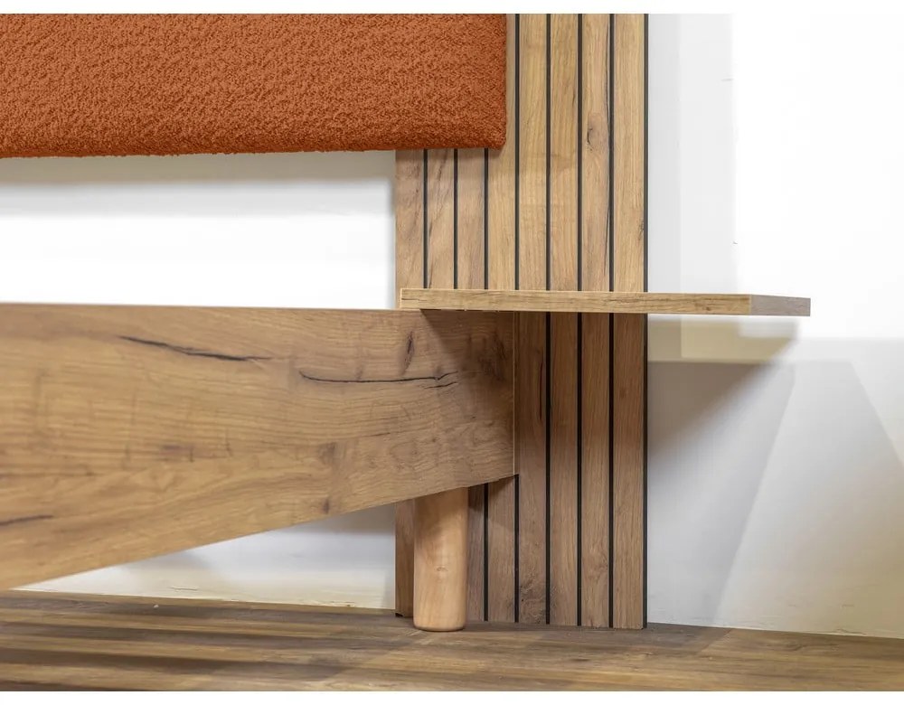 Narancssárga franciaágy ágyráccsal 160x200 cm Lior – Bobochic Paris