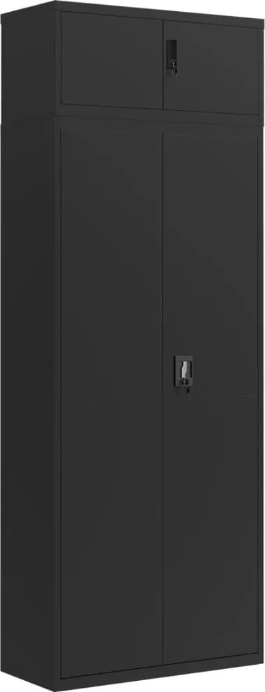 vidaXL fekete acél irattartó szekrény 90x40x240 cm