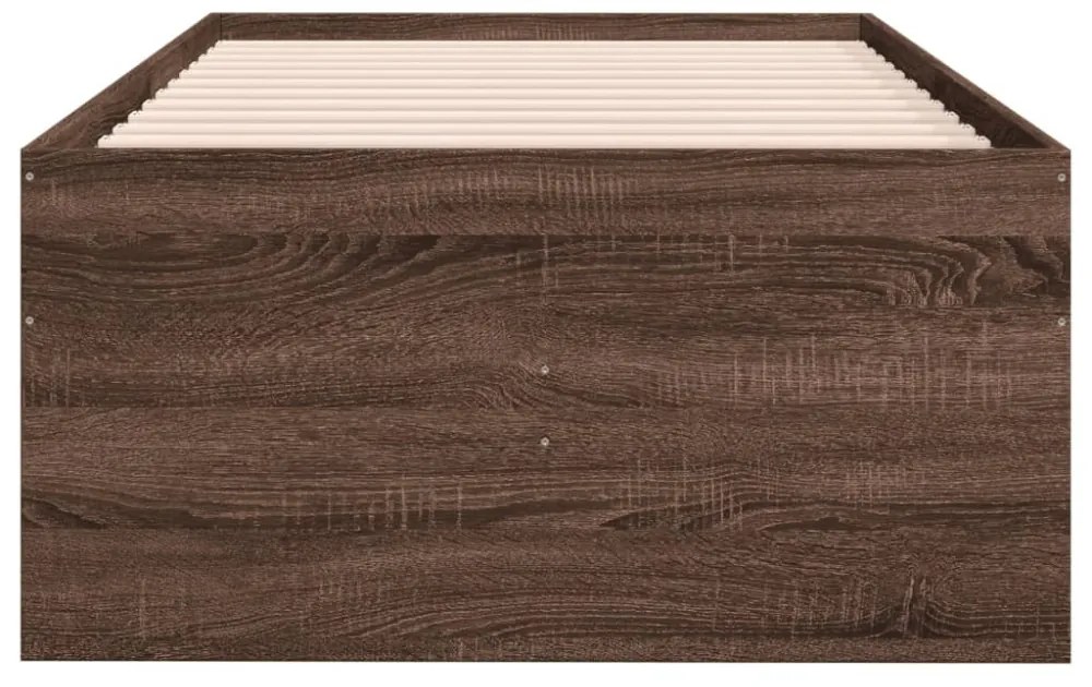 barna tölgy kanapéágy fiókkal matrac nélkül 100x200 cm