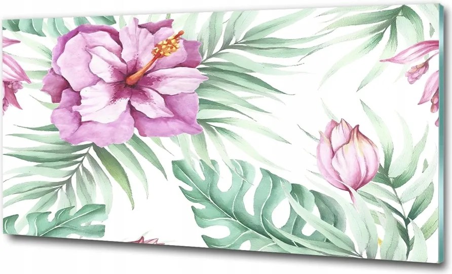 Fotó üvegkép Hawaii virágok 100x70