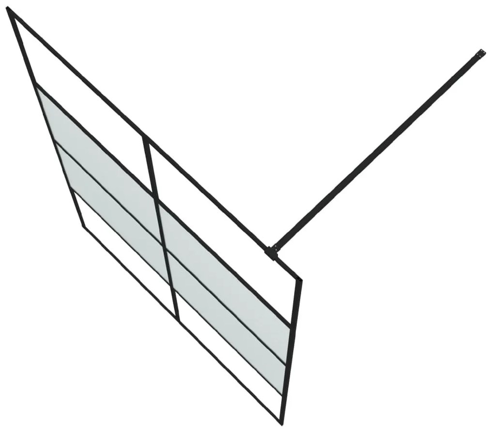 Fekete selyemmatt ESG üveg zuhanyfal 140 x 195 cm