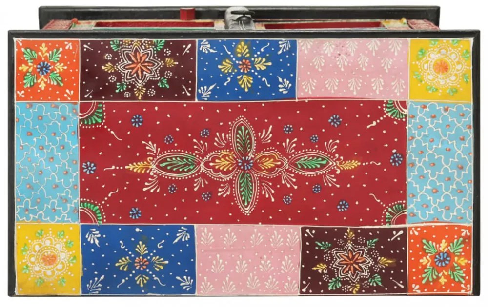 tömör mangófa kézzel festett kisszekrény ajtókkal 53x30x75 cm