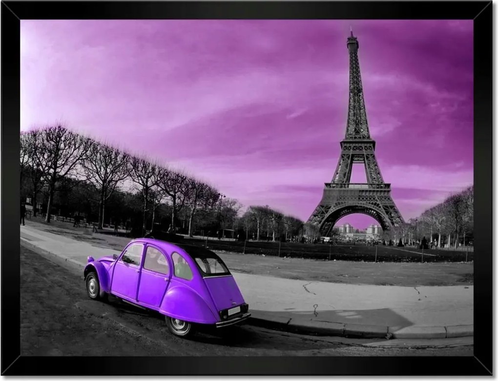 Poszter keretben 40x30 Lila Citroen