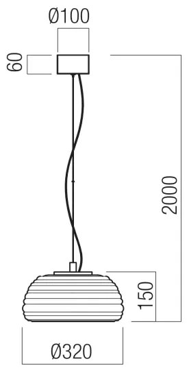 Redo 01-4541 - LED fényerőszabályozható kábeles csillár ONDULA LED/12W/230V fekete/füstszínű