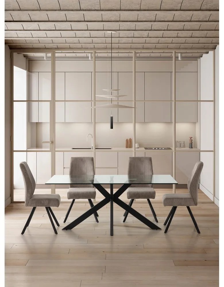 Világosszürke kordbársony étkezőszék szett 2 db-os Anibal – Marckeric