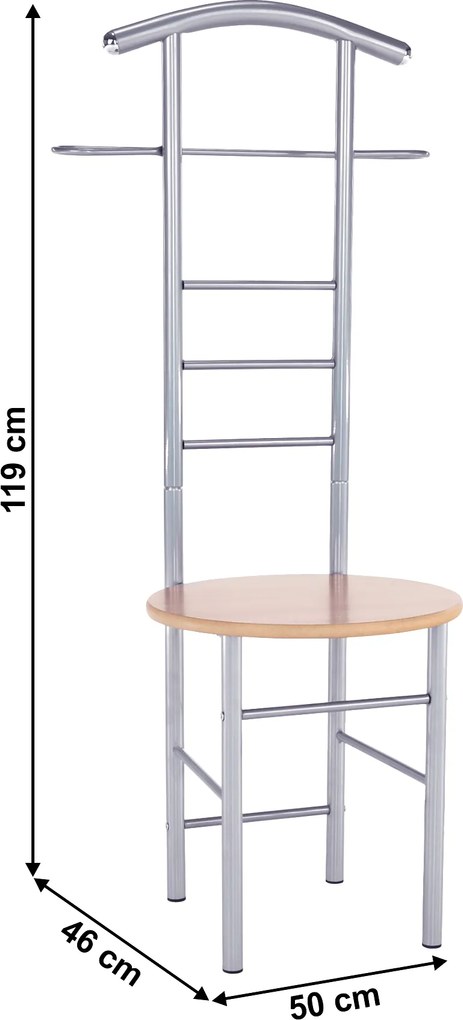 Szobainas, ezüst fém + bükkfa, FRANK