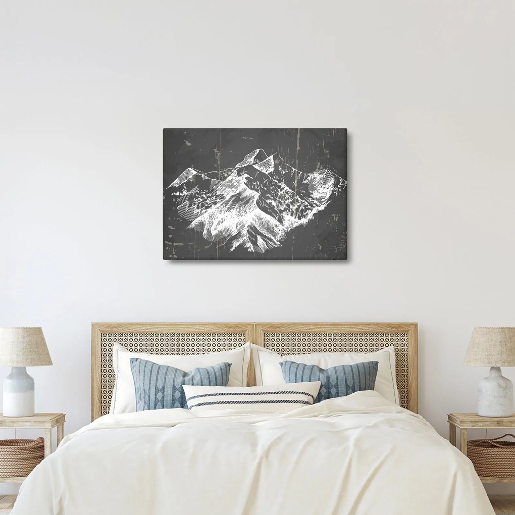 Kép - Hegyek illusztrációja (70x50 cm)