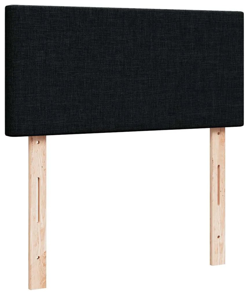 Ottomán ágykeret matraccal fekete 80x200cm szövet