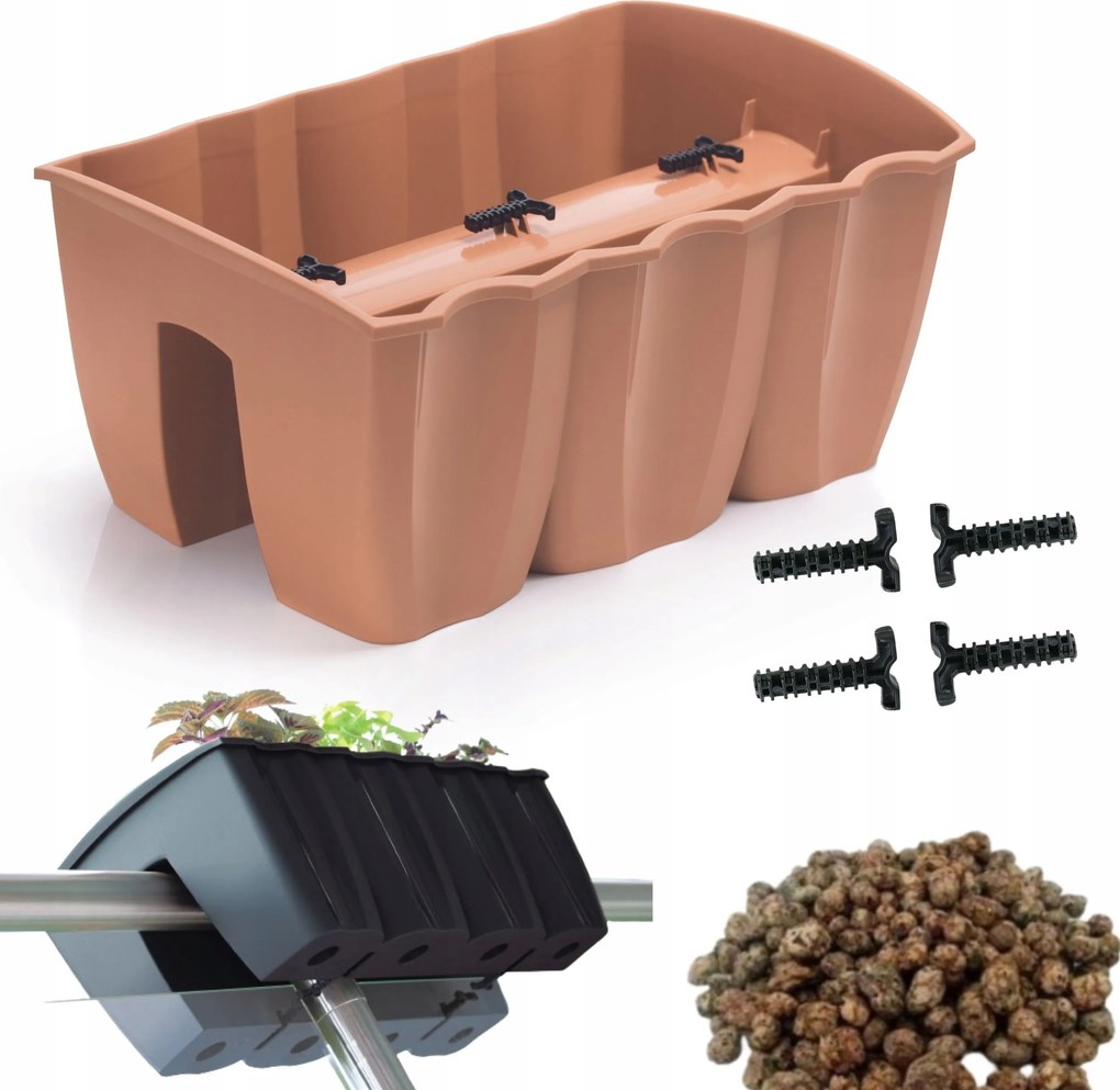 DCRO400 korláttartó doboz, erkély kaspó keret 1l