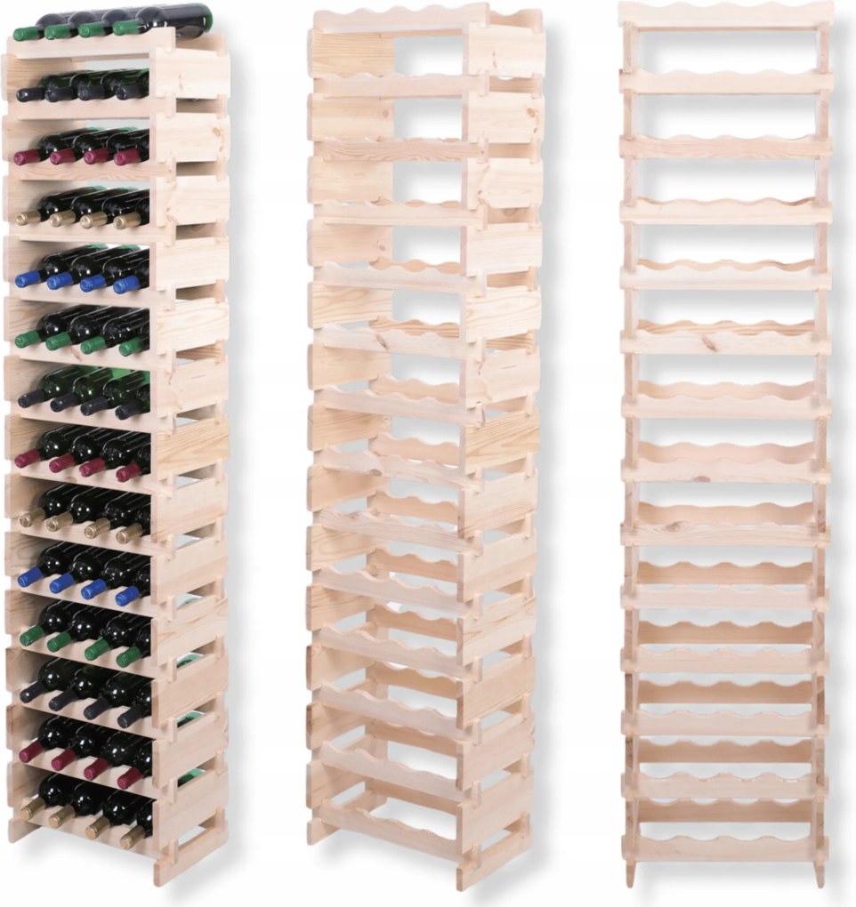 Bortartó állvány moduláris fa palacktartó állvány 14x4 szerelés szerszámok nélkül