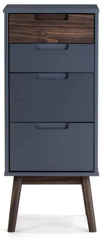 Antracitszürke-sötétbarna borovi fenyő magas komód 40x94 cm Nussa – Marckeric