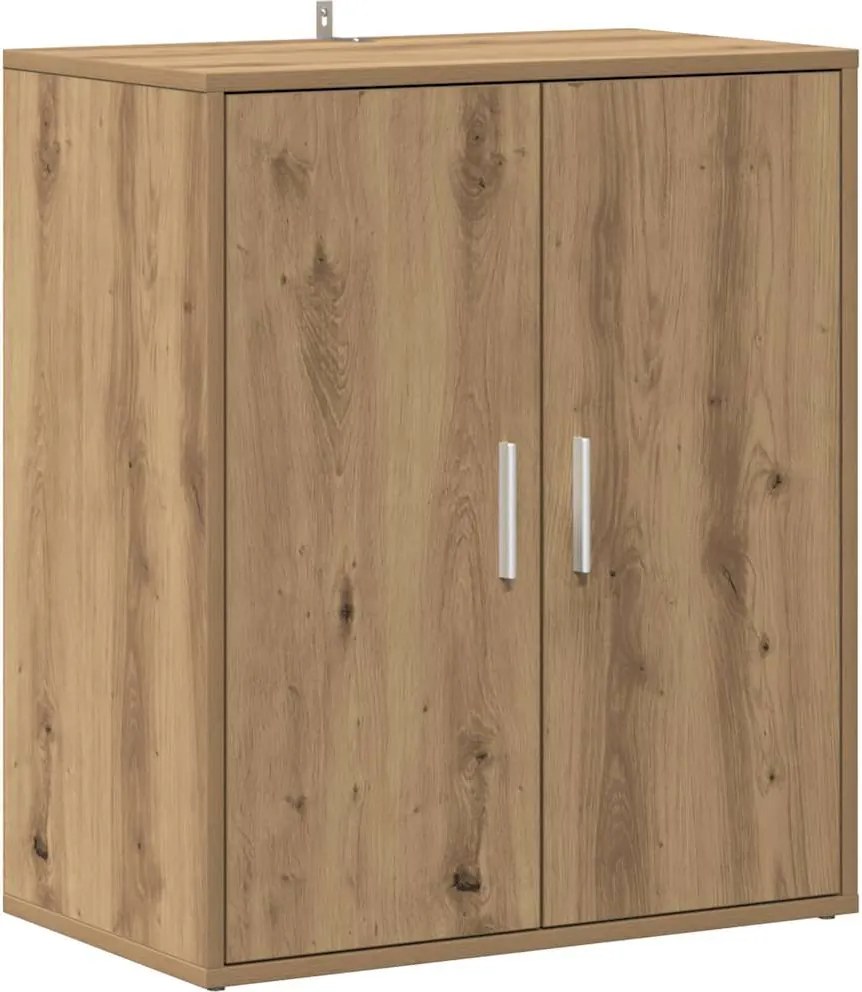 vidaXL kézműves tölgy színű szerelt fa cipősszekrény 60 x 35 x 70 cm