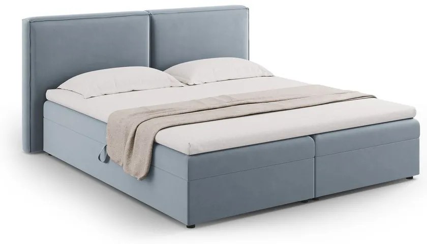 Világoskék ágyneműtartós boxspring ágy 180x200 cm Arendal – Cosmopolitan Design
