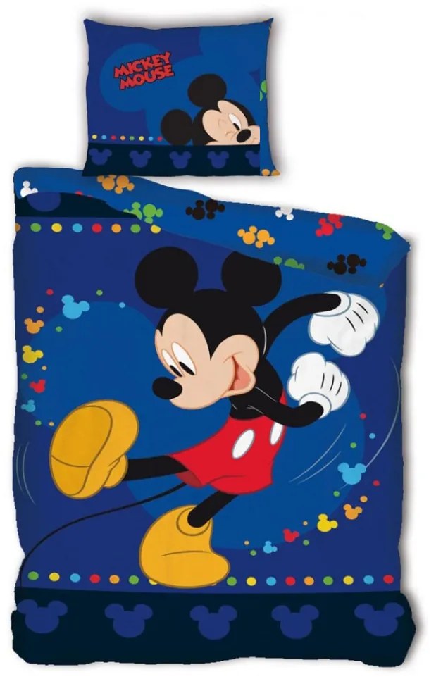 Disney Mickey ágyneműhuzat 140x200cm 63x63cm microfibre (steps)