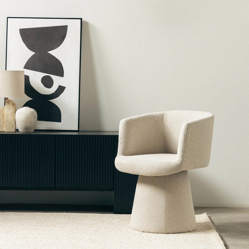 Forgatható design szék YATO, krémszínű