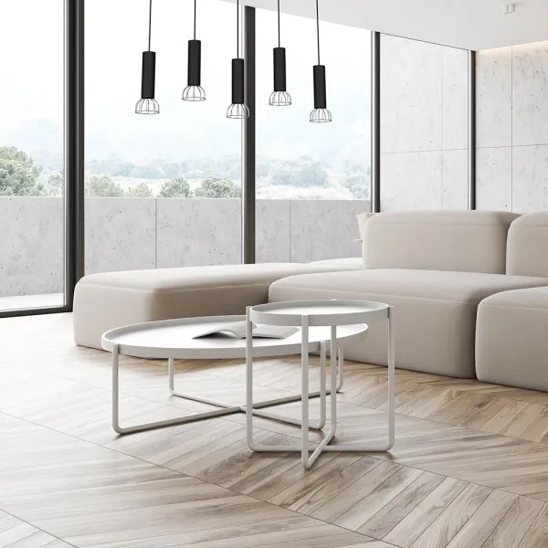 Csillár zsinóron DANTE 5xGU10/25W/230V fekete/fényes króm