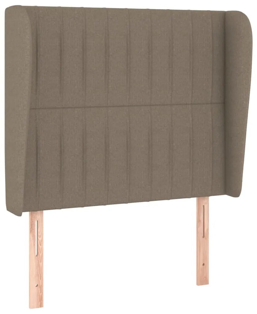 tópszínű szövet fejtámla szárnyakkal 93 x 23 x 118/128 cm