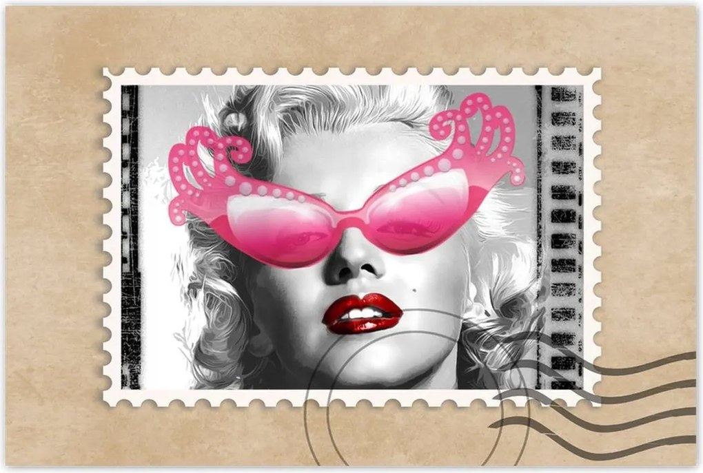 Poszter 60x40 Monroe rózsaszín szemüveg