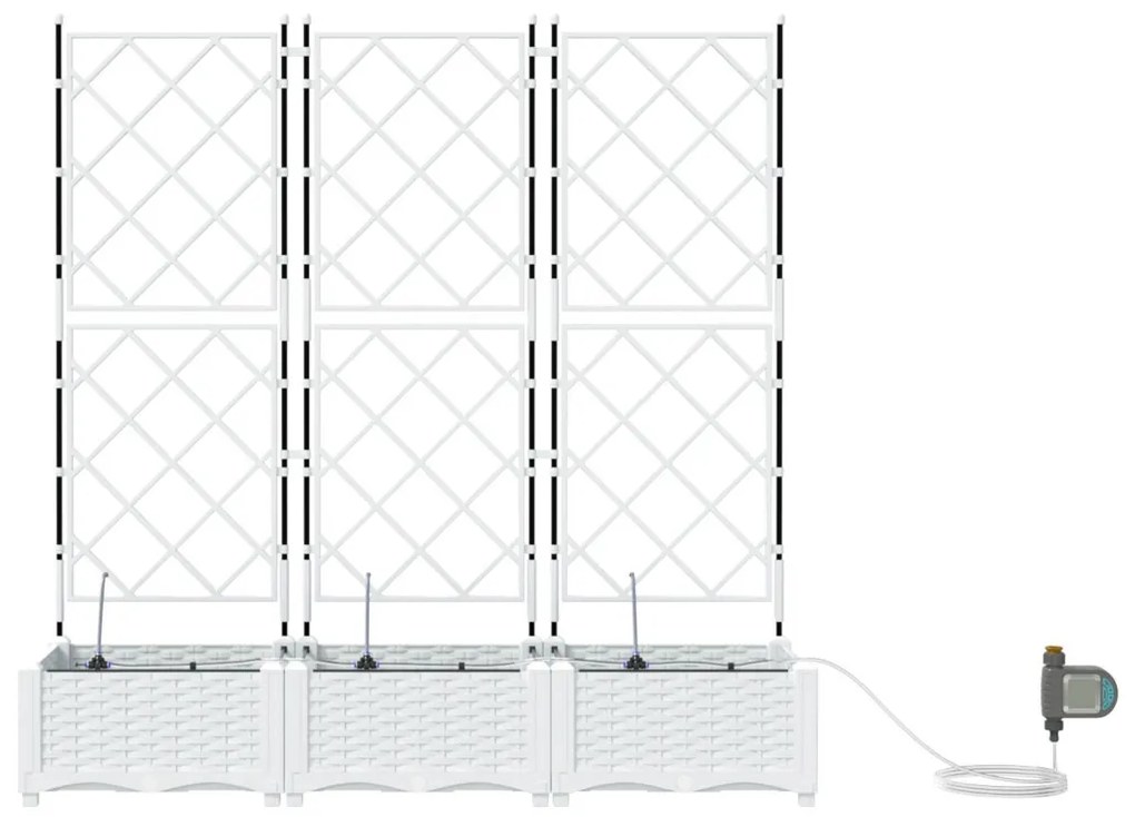 Kerti ültetők Fehér 120 x 40 x 126 cm Acél