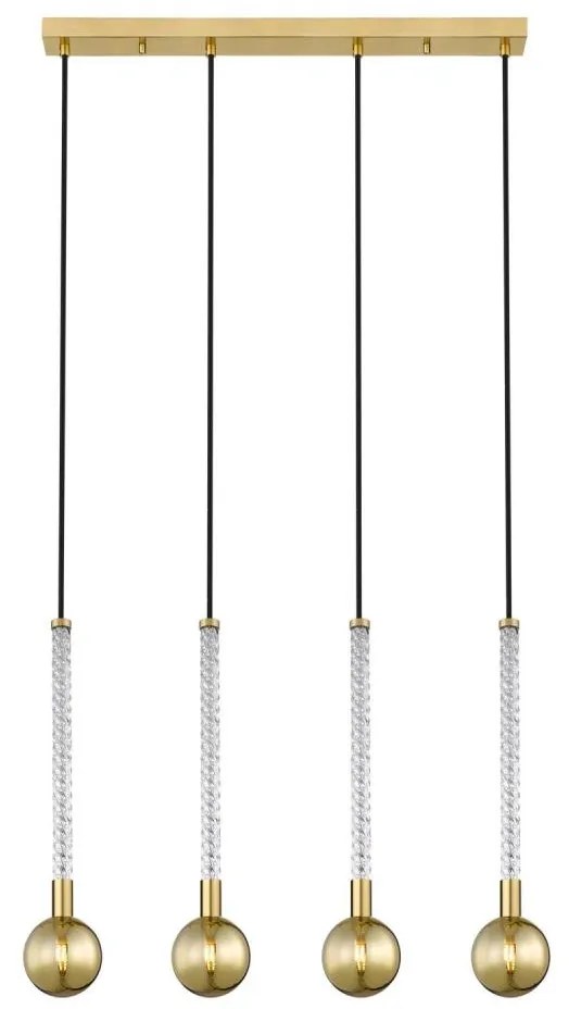 Zuma Line P0583-04A-2GHF - Csillár zsinóron MIDA 4xG9/6W/230V réz