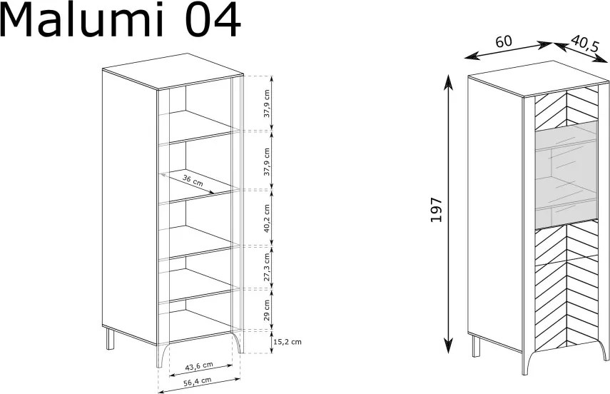 Aldabra Malumi MM-4 vitrin, fekete