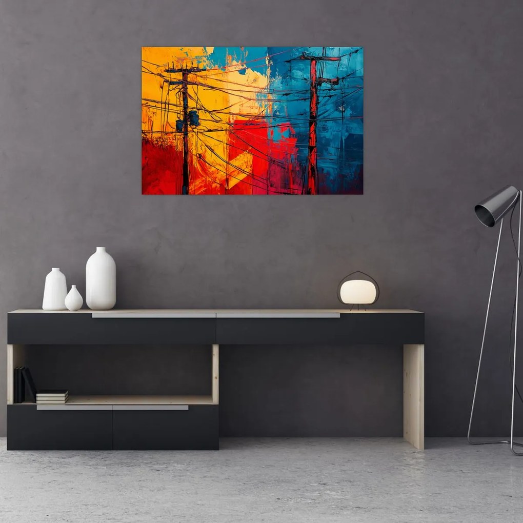 Kép - Absztrakt elektromos vezetékek (90x60 cm)